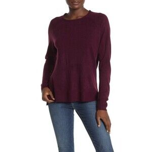 Sweet Romeo Women's Crew Neck Sweater In Wine Size S long sleeve